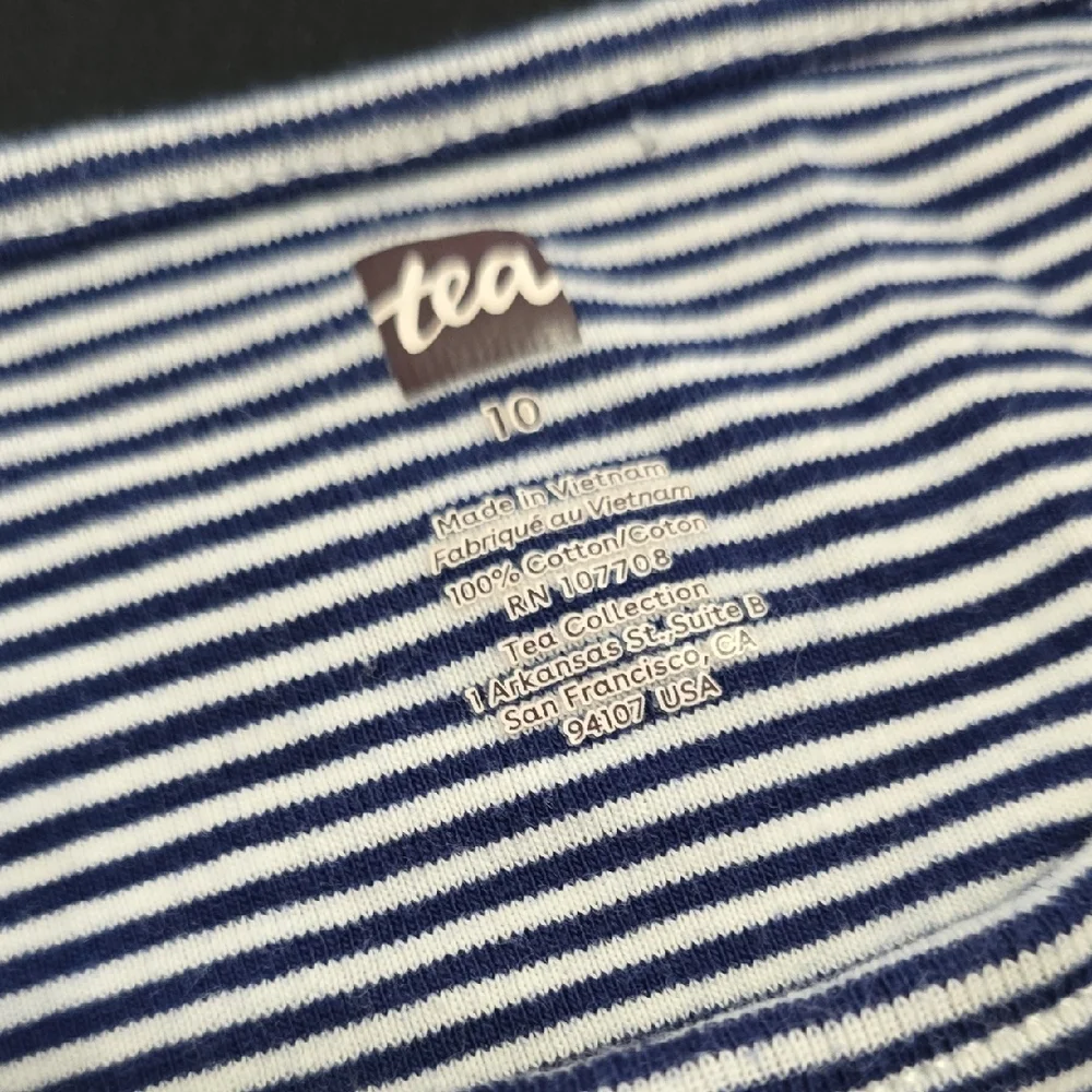 Tea Collection Girls 10 Blue Striped and Floral Dress
